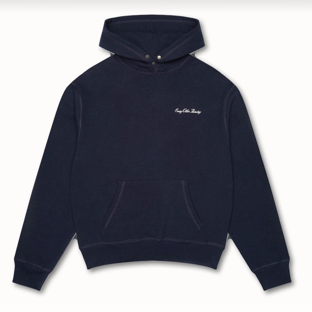 Every Other Thursday Black Double Snap Hoodie